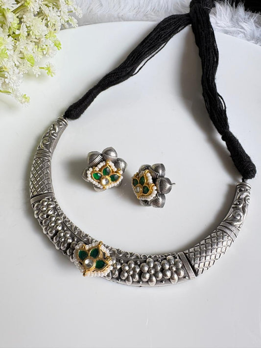 Rajamudra Kundan Hasli | Traditional Kundan Hasli Necklace | Premium Indian Ethnic Jewellery