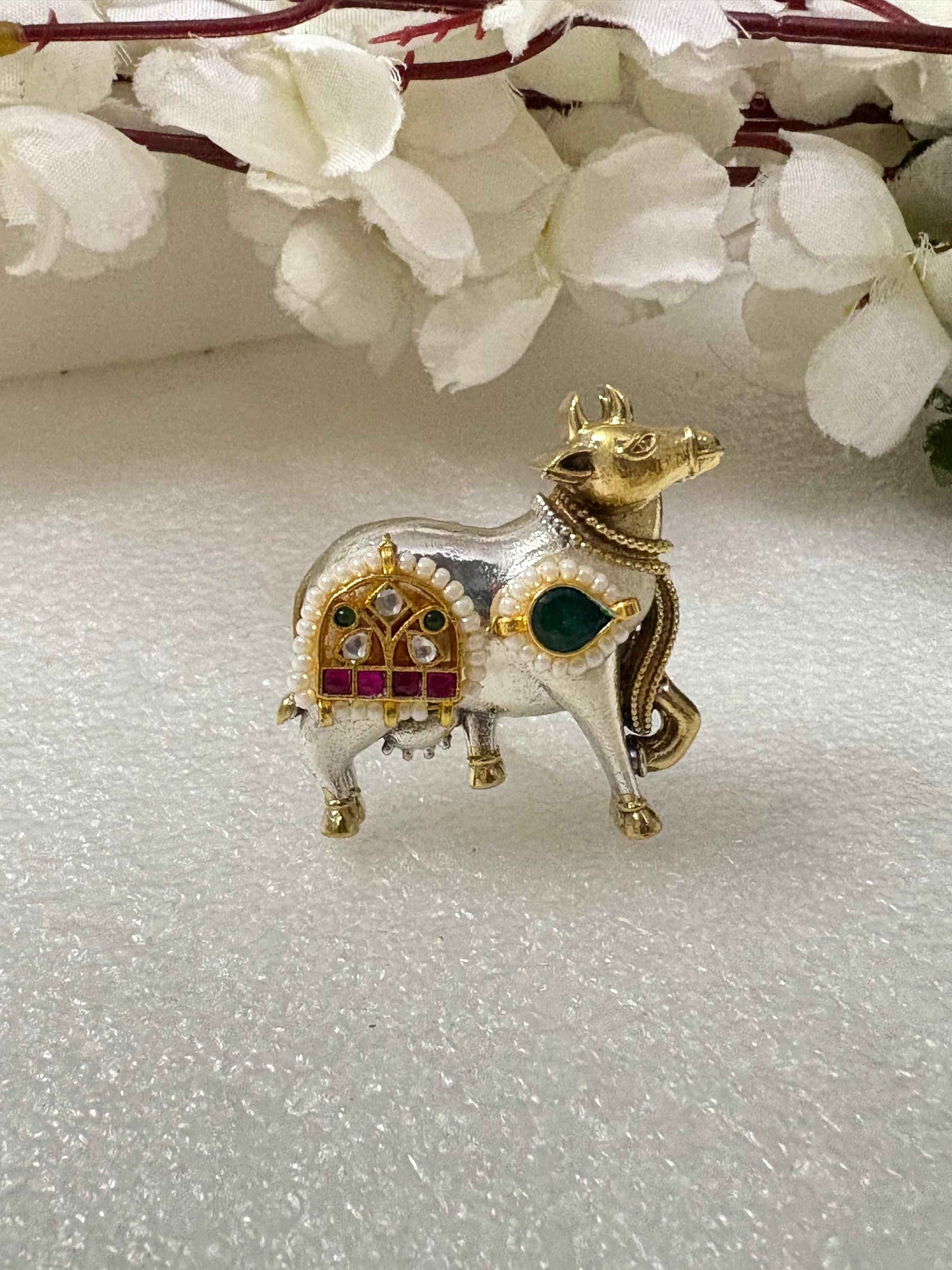 Gauprada Pachhi Kundan Statement Ring