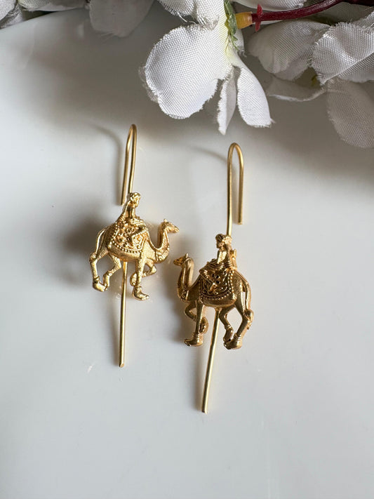Gold Needle Earrings | Premium Handcrafted Imitation Jewellery by Alankrent