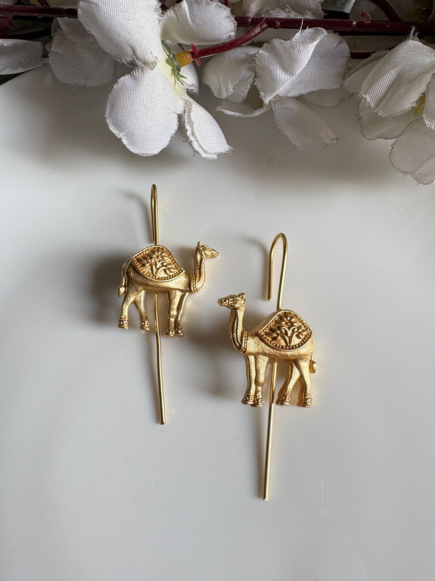 Gold Needle Earrings | Premium Handcrafted Imitation Jewellery by Alankrent