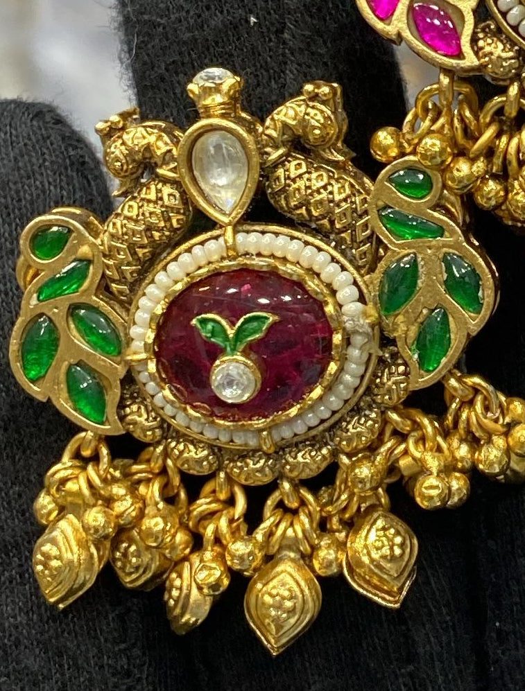 Alankrent Nupura Heritage Adjustable Kundan Ring – Available in Ruby Red & Emerald Green
