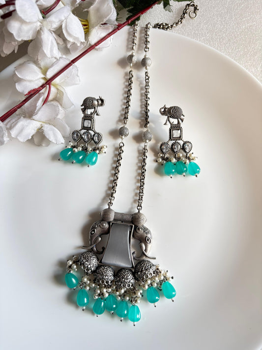 Elephant Long Chain Pendant - Alankrent Luxe