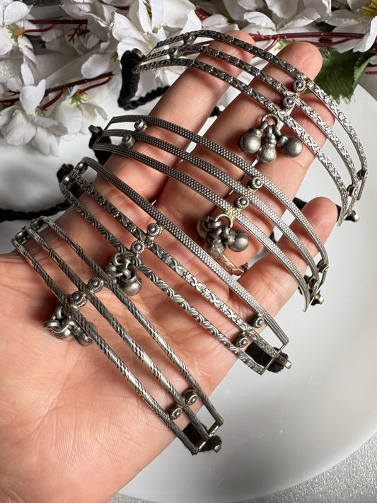 Ragini Antique Silver Layered Ghungroo Choker Necklace | Adjustable Ethnic Statement Necklace
