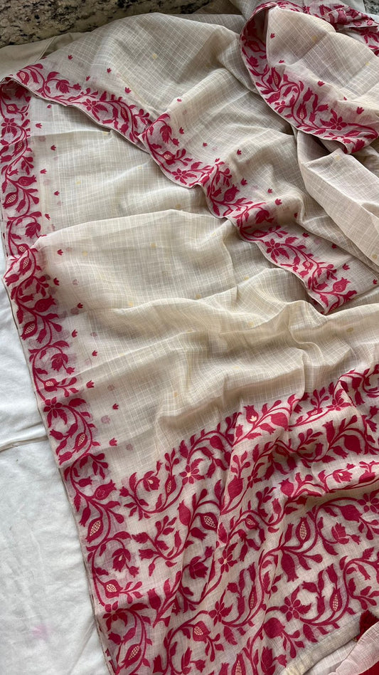 Premium Soft Linen Saree with Weaving Work Design