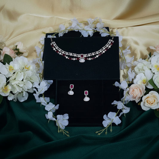 Ruby Stone Polki Layered Necklace Set Elegant Wedding Jewellery India