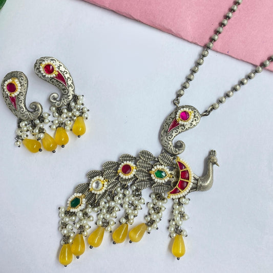 Morleela Oxidised Necklace Set