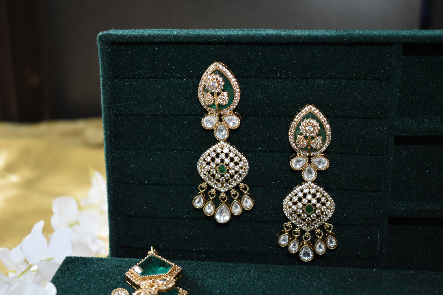 Ivorya Victorian Maharani Polki Moissanite Bridal Necklace Set with Maang Tikka Wedding | Premium Indian Jewellery