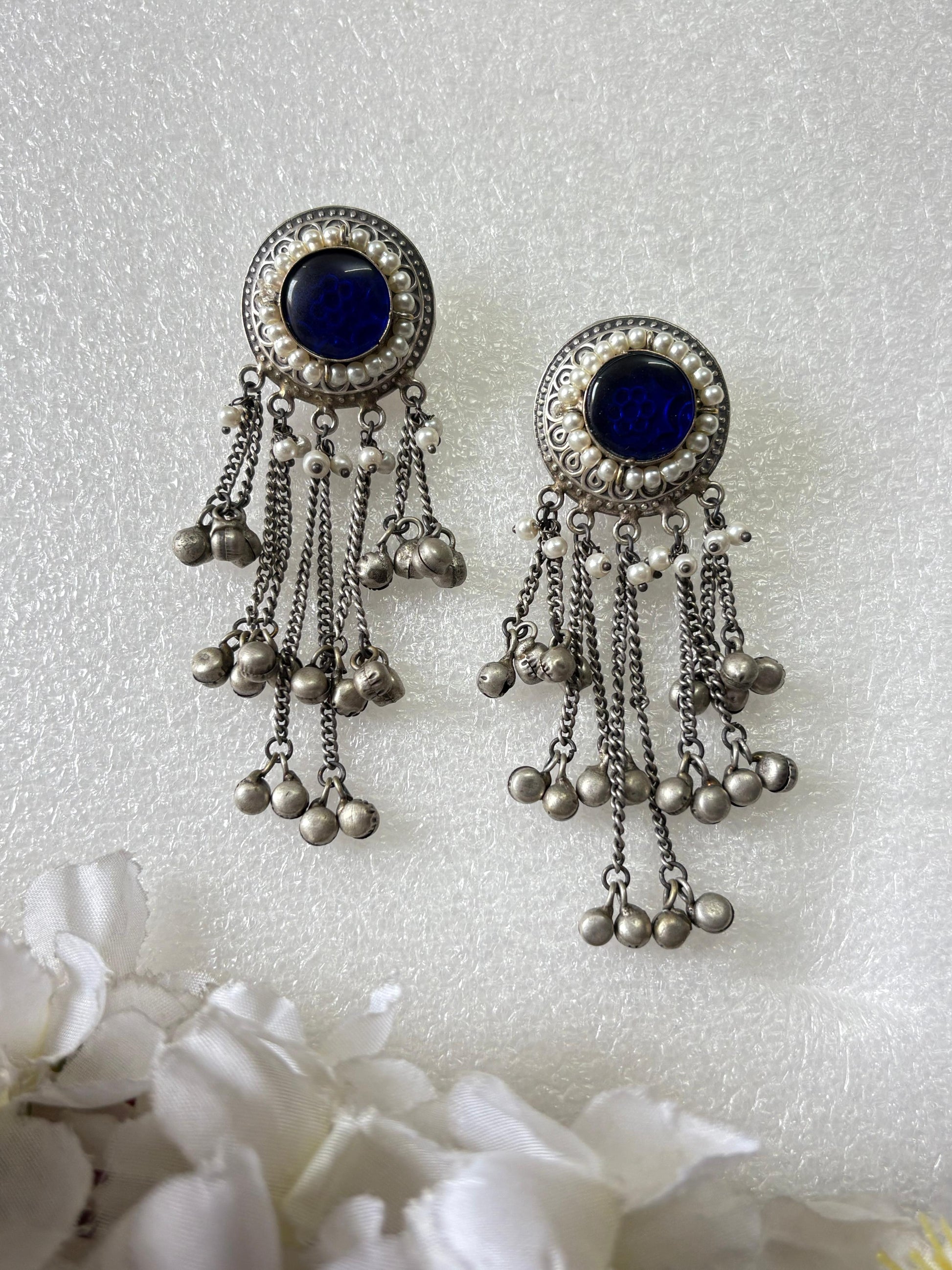 Ghungharu Round Stone Earrings – Affordable Ethnic Jewelry for Women - Alankrent Luxe