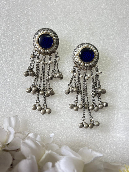 Ghungharu Round Stone Earrings – Affordable Ethnic Jewelry for Women - Alankrent Luxe