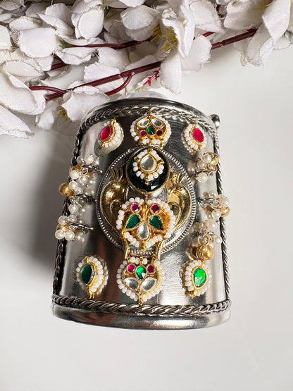 Rajatkirti Kundan Kada | Premium Statement Kundan Kada with SLA Polish | Brass-Based Traditional Indian Jewellery