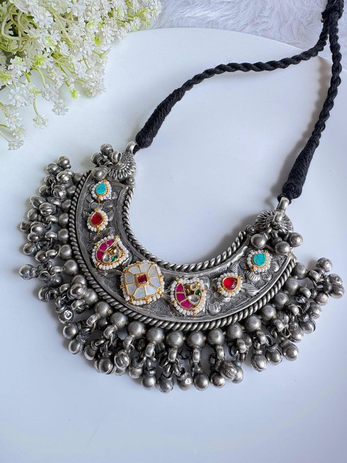 Muktavali Kundan Statement Necklace | MOP Kundan Statement Necklace | Premium Traditional Indian Ethnic Jewellery