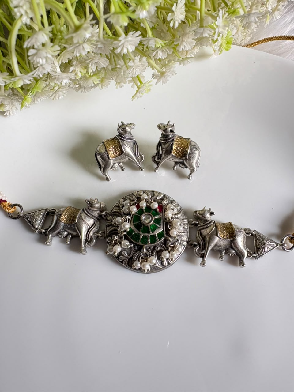 Nandikala Kundan Heritage Choker | Nandi Kundan Choker Necklace for Women | Traditional Indian Ethnic Jewellery