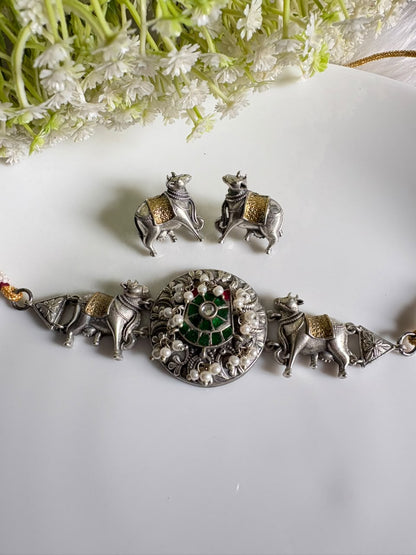 Nandikala Kundan Heritage Choker | Nandi Kundan Choker Necklace for Women | Traditional Indian Ethnic Jewellery