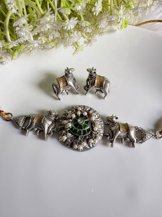 Nandikala Kundan Heritage Choker | Nandi Kundan Choker Necklace for Women | Traditional Indian Ethnic Jewellery