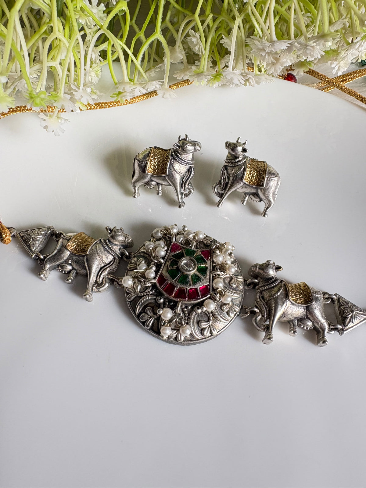 Nandikala Kundan Heritage Choker | Nandi Kundan Choker Necklace for Women | Traditional Indian Ethnic Jewellery