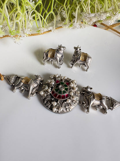 Nandikala Kundan Heritage Choker | Nandi Kundan Choker Necklace for Women | Traditional Indian Ethnic Jewellery
