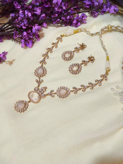 Rangmohini Premium Monalisa Stone Necklace | Premium Monalisa Stone Necklace for Women | Elegant Traditional Indian Ethnic Jewellery