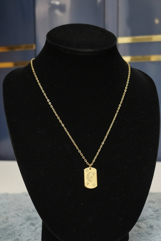 Celeste Luxe MoonCharm Pendant – Gold Finish Anti-Tarnish Necklace | Old Money Aesthetic Pendant India