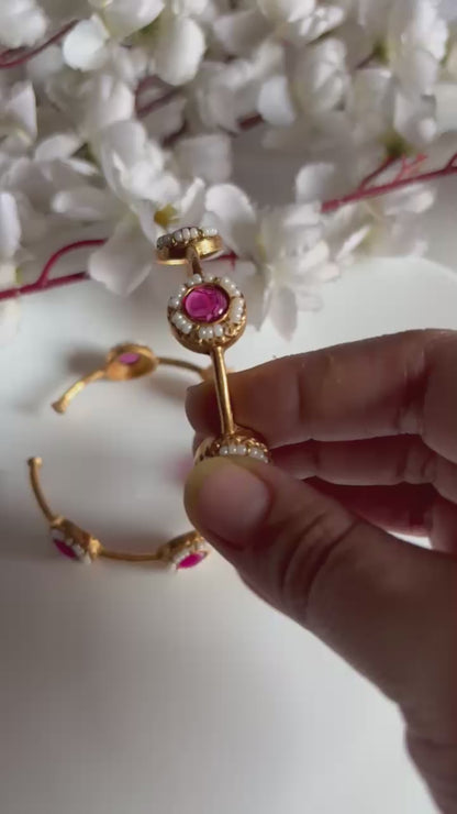 Golden Flexible Stone Bangles for Women | Handcrafted Ethnic Adjustable Bangles