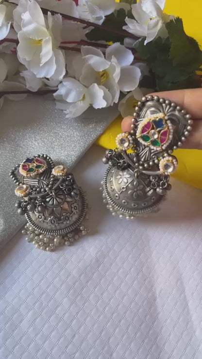 ShreePatra SLA Kundan Fusion Jhumka Earrings – Alankrent Exclusive