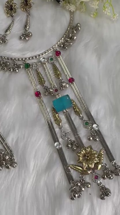 Aarohi Tie Hasli Necklace with Gungharu & Zirconia Detailing – Traditional Indian Jewellery