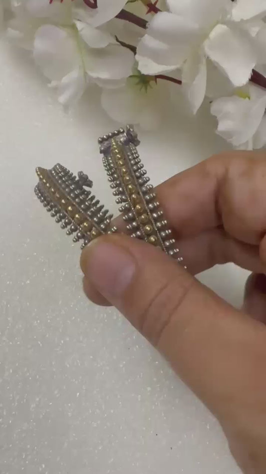 Rajvanshi Veera Dual Tone SLA Openable Kada | Traditional Oxidised Silver & Gold Beaded Bangle | Premium Ethnic Jewellery | Alankrent | Alankrent | Fashion Jewellery India