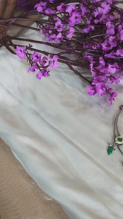 Gajraj Multicolour Elephant Hasli Necklace with Pink and Green Drops