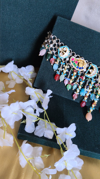 RangMahal Statement Choker | Premium Multicolor Pacchi Kundan Necklace | Festive & Wedding Jewellery