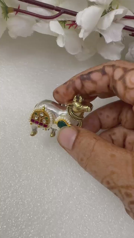 Gauprada Pachhi Kundan Statement Ring
