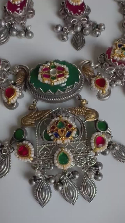 RangRangi Raas Kundan Necklace Set | Dual Tone SLA Jewellery