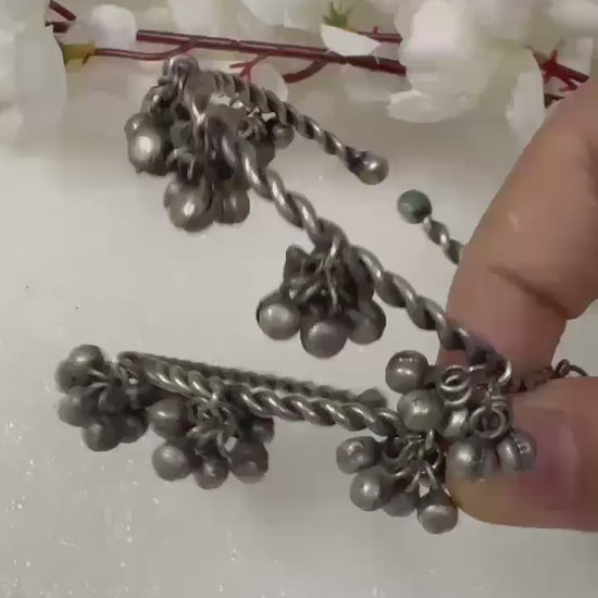 Kalashree Bangdi – German Silver Antique Ghungroo Kada Bangles Pair with traditional handcrafted detailing, perfect for Navratri, weddings, and ethnic wear.