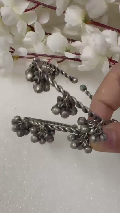 Kalashree Bangdi – German Silver Antique Ghungroo Kada Bangles Pair with traditional handcrafted detailing, perfect for Navratri, weddings, and ethnic wear.