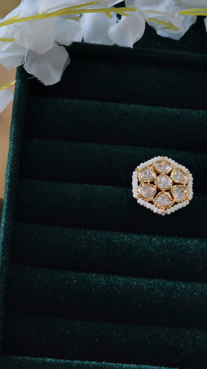 Yashvini Pacchi Kundan Polki Pearl Stud Earrings Elegant Festive Occasion Jewellery | Premium Indian Jewellery