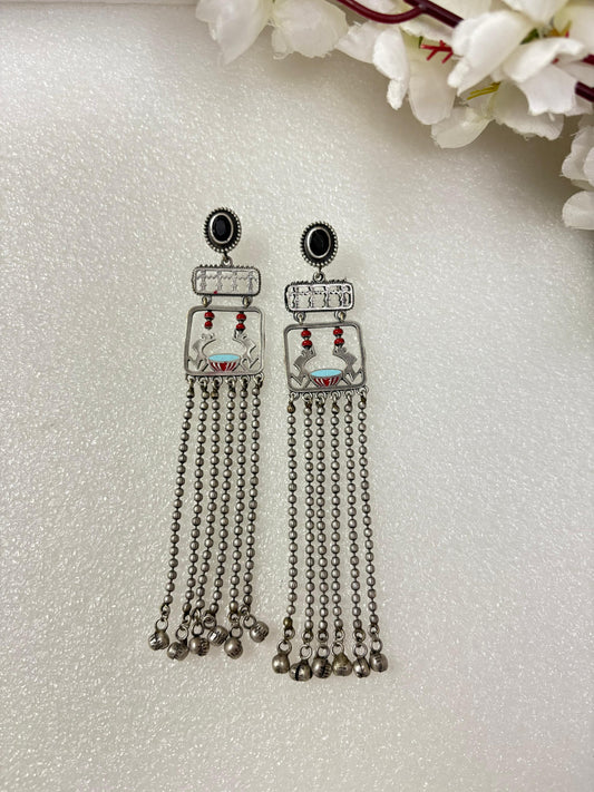 Aadhya Charm Oxidized Dangler Earrings