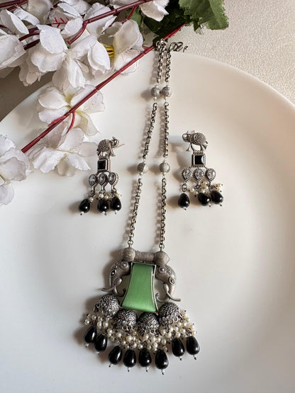 Elephant Long Chain Pendant - Alankrent Luxe