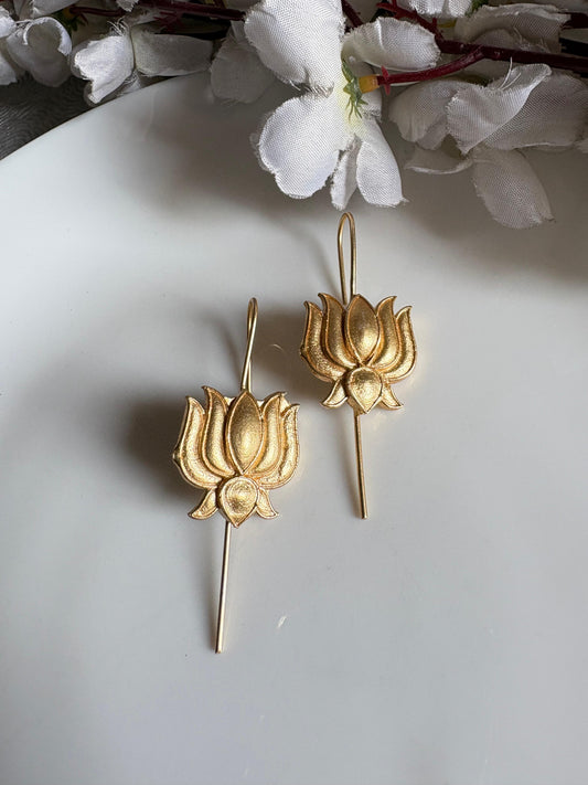Gold Needle Earrings | Premium Handcrafted Imitation Jewellery by Alankrent