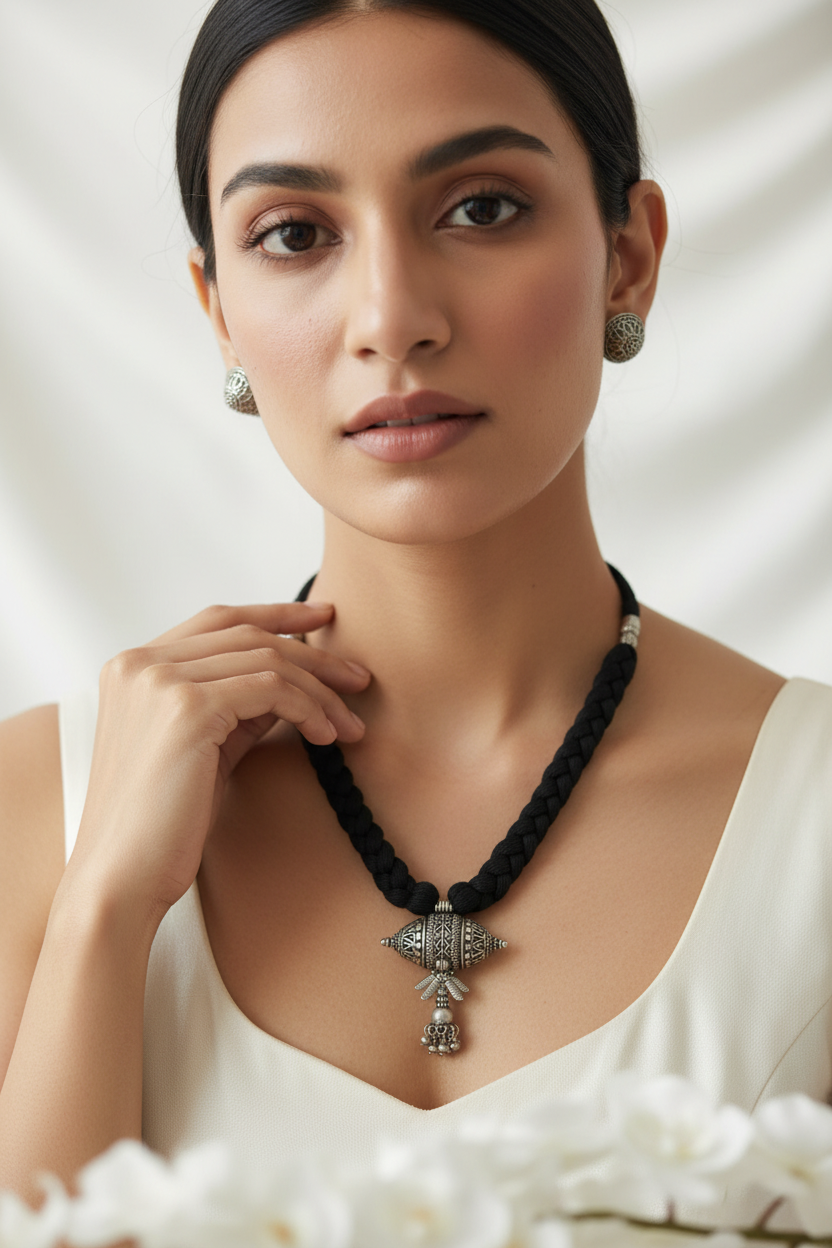 Premium Vintage Filigree SLA Thread Necklace Set with Earrings for Women Online