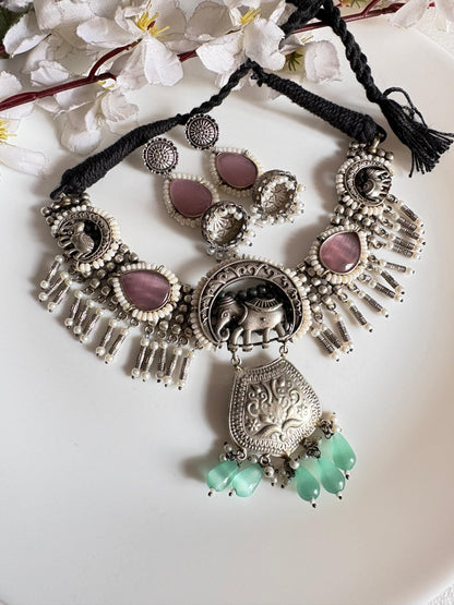 Elephant Hasli Jhumka Set - Alankrent Luxe