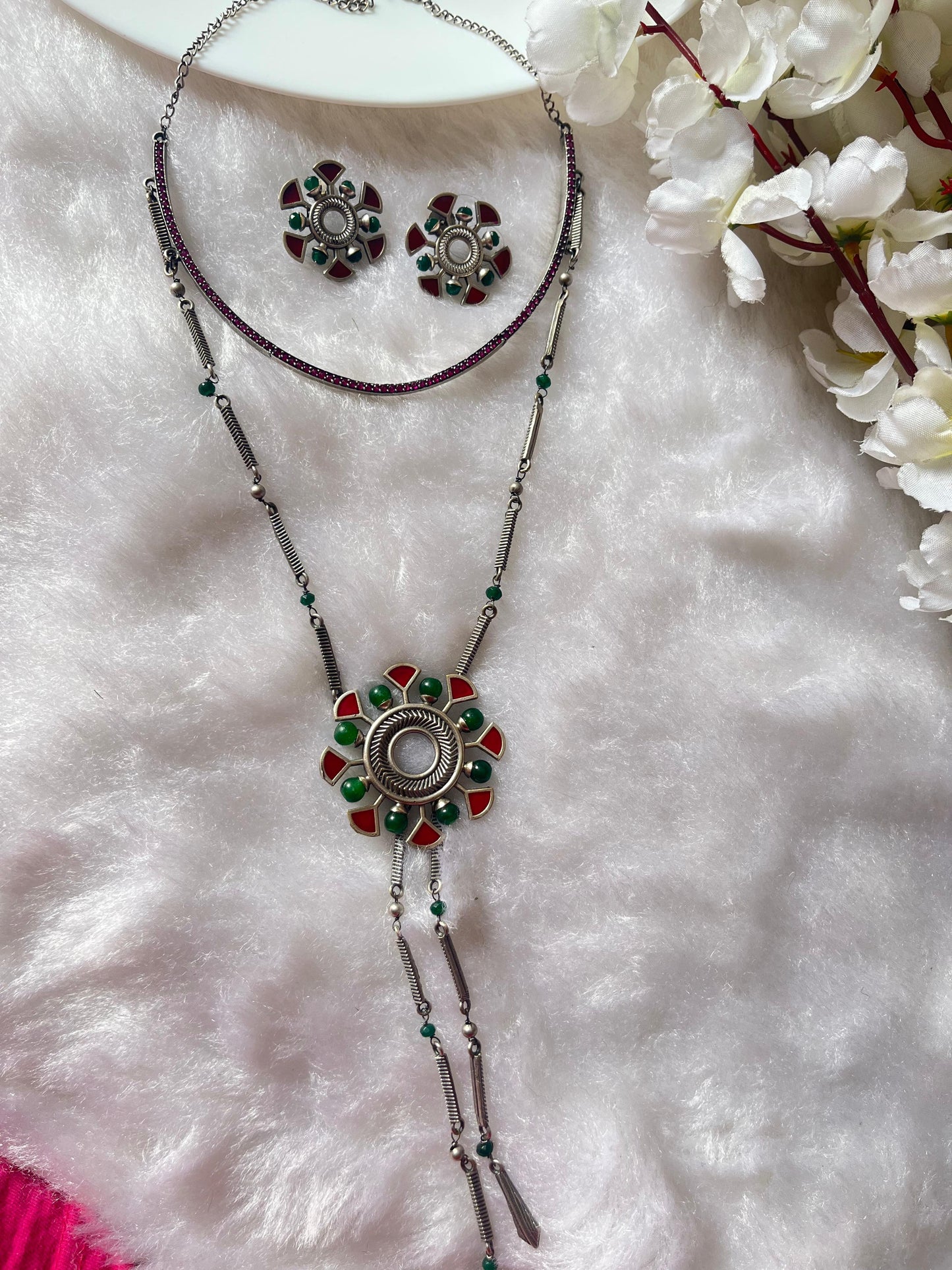 The Mayura Enamel Statement Necklace