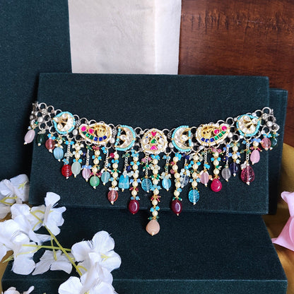 RangMahal Statement Choker | Premium Multicolor Pacchi Kundan Necklace | Festive & Wedding Jewellery
