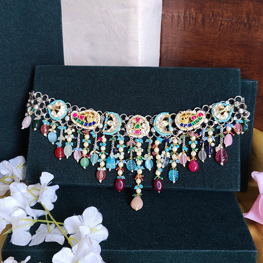RangMahal Statement Choker | Premium Multicolor Pacchi Kundan Necklace | Festive & Wedding Jewellery