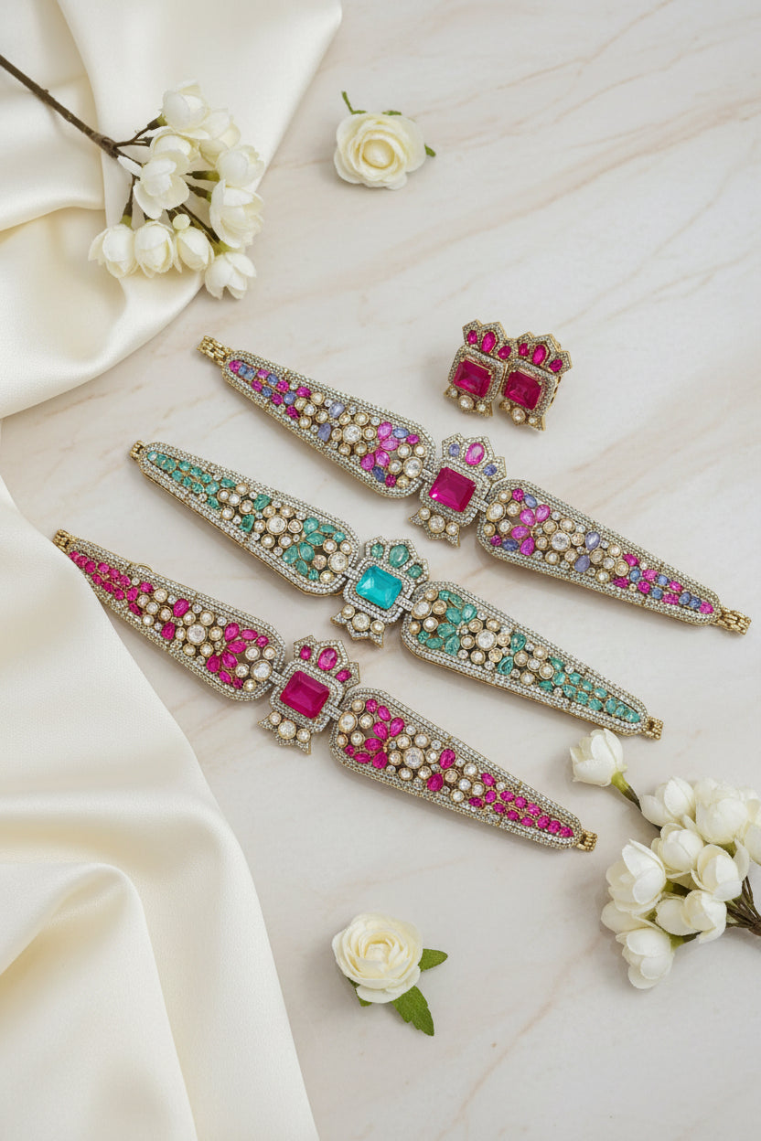 Vasundhara Multicolour Kundan Choker | Premium Traditional Indian Jewellery for Women
