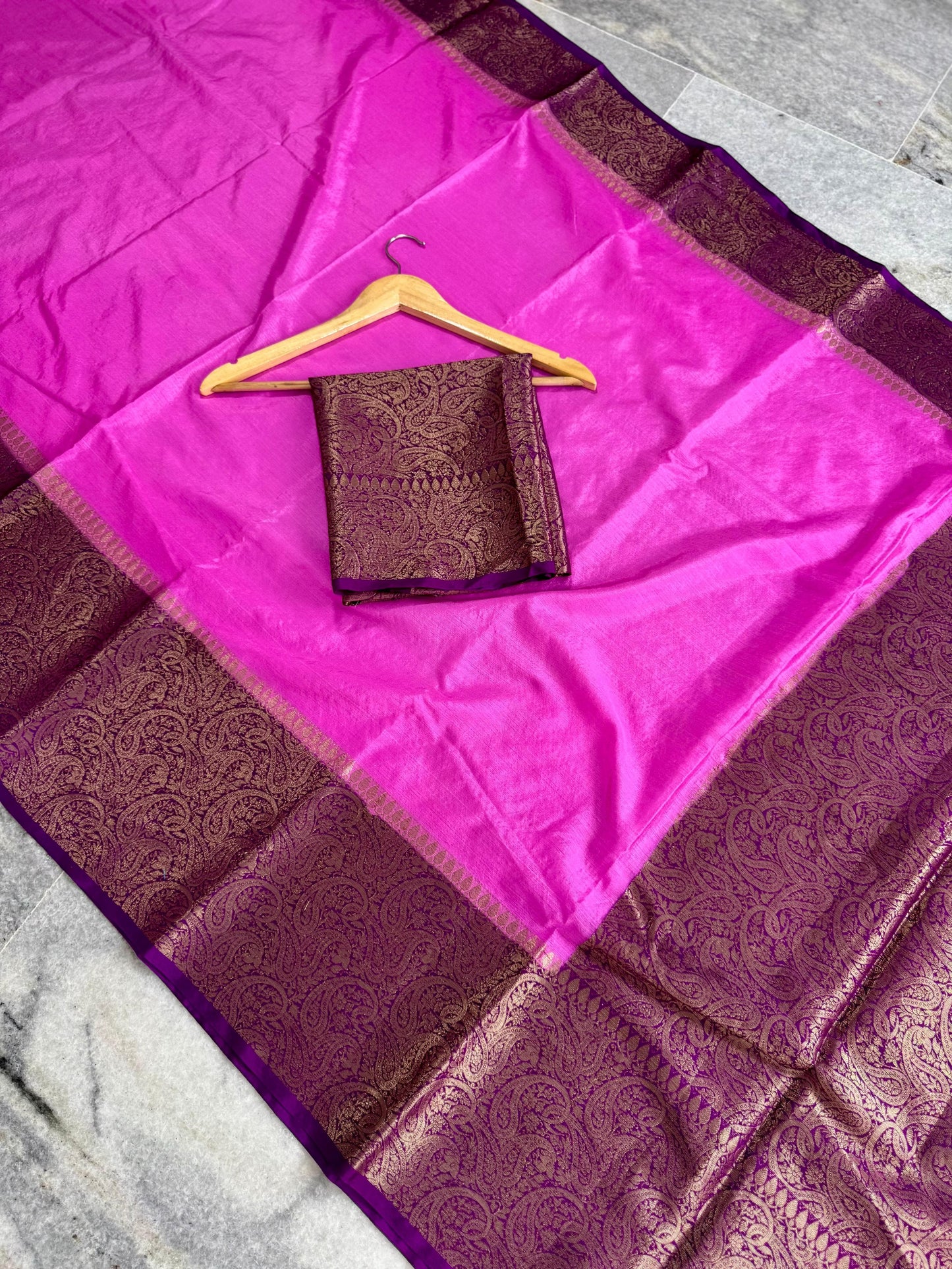 Banarasi Dyble Dupion Silk Saree with Contrast Jacquard Border & Pallu | Premium Festive Collection 2025