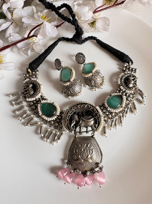 Elephant Hasli Jhumka Set by Alankrent