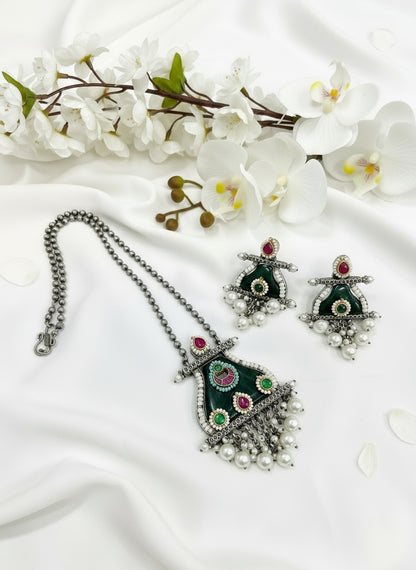 The Ruhani Meenakari Statement Sets | Available in Blue & Maroon