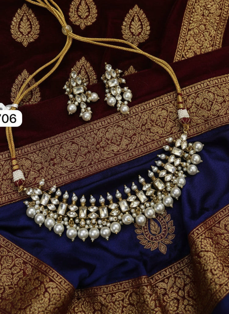 Original Polki & Pearl Necklace Set