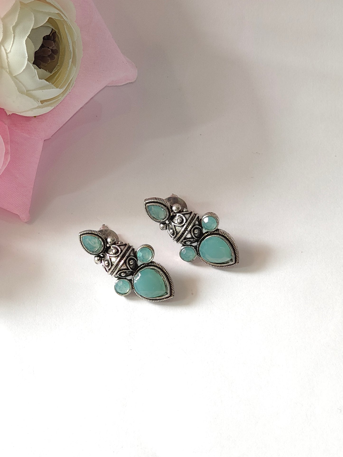 Affordable Silver-Look Ethnic Earrings | Collection of Studs & Danglers for Women