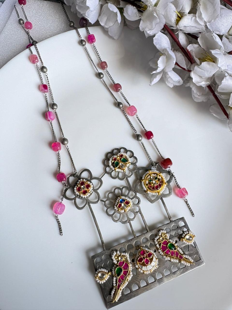 Gulposh Kundan Fusion SLA Statement Necklace for Women Online