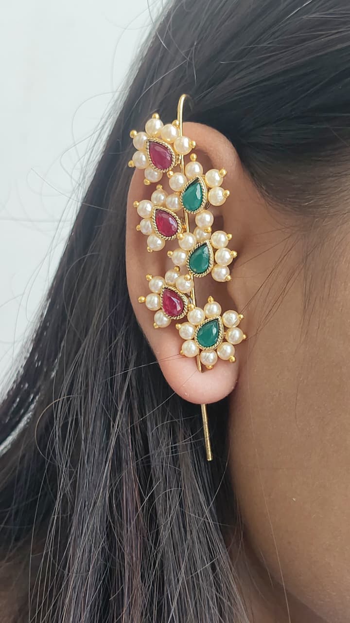 Mayur Pearl Kaan Earcuff | Buy Bahubali Earrings Online India