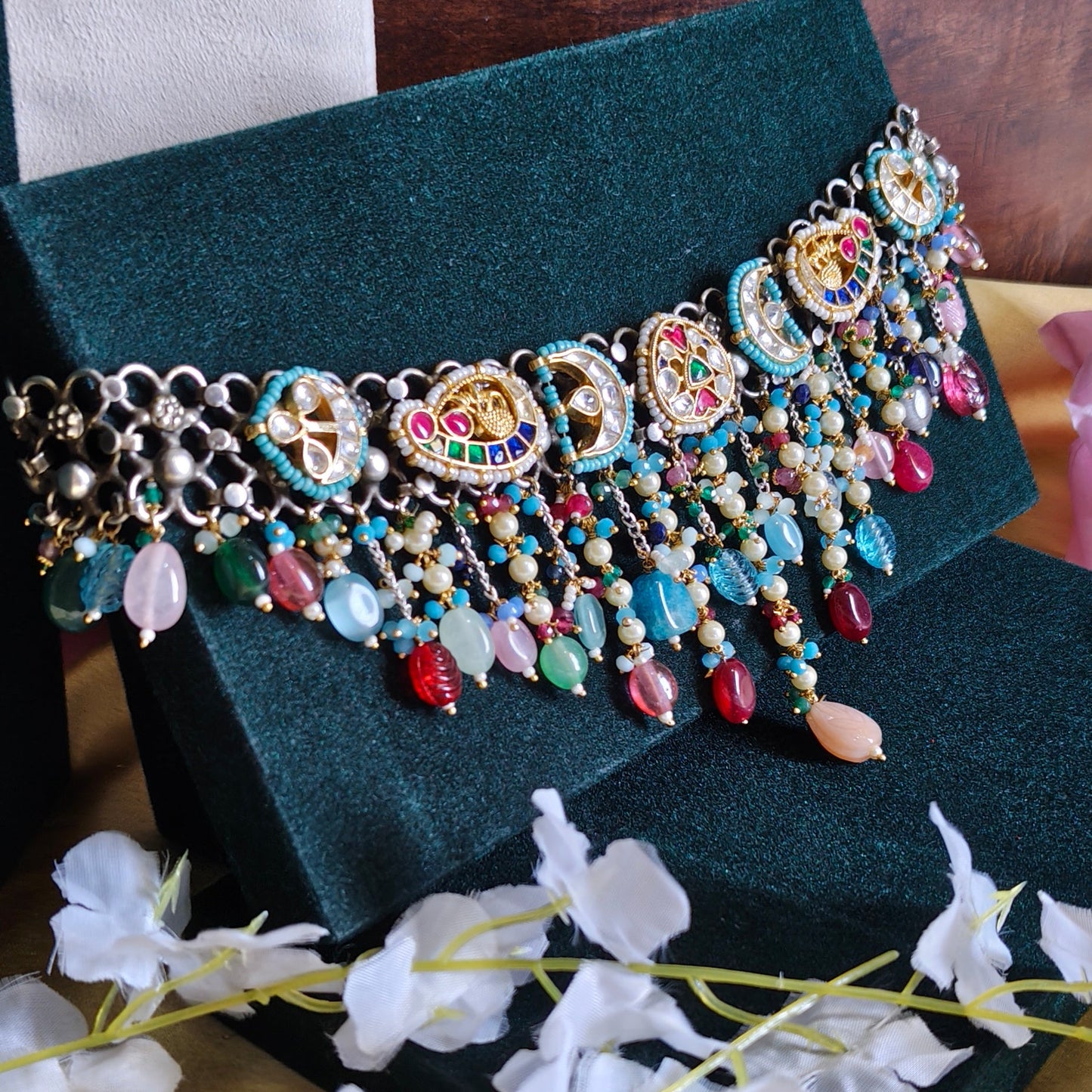 RangMahal Statement Choker | Premium Multicolor Pacchi Kundan Necklace | Festive & Wedding Jewellery